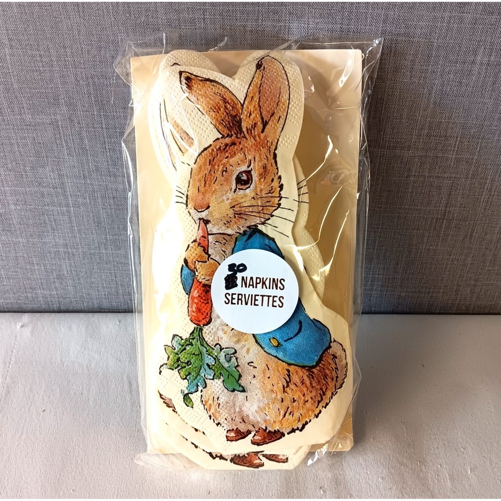 Beatrix Potter Peter Rabbit Shaped‎ Meri Meri Napkins Set of 30 Unused Easter